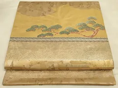 平和屋着物◎太鼓柄袋帯　浜松文　うるし箔金　正絹　逸品　AAAM3078Asx