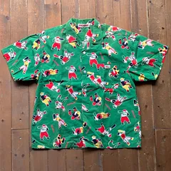 MIKI HOUSE (ミキハウス) オールドモデル アロハシャツ ハワイアンシャツ ベースボール柄 サイズM 古着