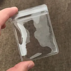 PERCUST 100枚入 ジュエリー袋 pvcパッキング ビニール 変色防止 クリア ミニ ジッパー付き袋 包装袋 チャック付き(透明,  6x8cm)