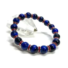 ブルータイガーアイ パワーストーン ブレスレット 8mm RD メンズ・レディース 男性・女性  数珠 ◇