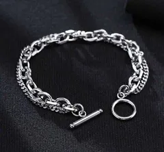 【N029】ブレスレット　メンズ　　シルバー　チェーン　アクセサリー　ファッション　お洒落