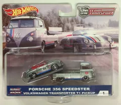 MATTEL HOTWHEELS TEAM TRANSPORT FLF61 PORSCHE 356 SPEEDSTER VOLKSWAGENTRANSPORTER T1 PICKUP 1