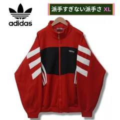 アディダス adidas トラックジャケット XL レッド 00s ヴィンテージ Vintage ラグラン 刺繍 ストリート Y2K オーバーサイズ ビックシルエット ジャージ  万国旗タグ スポーツウェア ブラック ホワイト 古着 P702