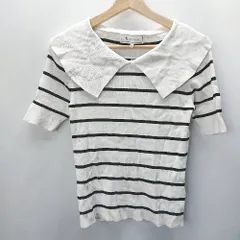 ◇ ROPE' PICNIC ロぺピクニック ボーダー柄 五分袖 カットソー サイズ38 ホワイト レディース E  【1407020030854】