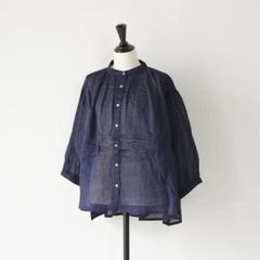 スクランプシャス SCRUMPCIOUS インディゴリネンブラウス 藍染めシャツ 