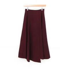 リリーブラウン フレアロングスカート ストレッチ ブランド ボトムス レディース Oサイズ エンジ色 LILY BROWN 【中古】