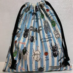 昆虫図鑑　巾着袋　ハンドメイド