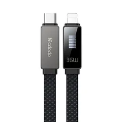Mcdodo USB-C ライトニングケーブル 1.2m リズムスクリーン表示 36W PD急速充電 i-Phone充電ケーブル デュアルコア保護チップ内蔵 高速データ転送 亜鉛合金シェル 高耐久ナイロン編み Type-C to ライトニングケーブ