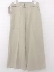 ◇ ◎ DoCLASSE ドゥクラッセ ベルト付 ワイド パンツ サイズ9 ベージュ レディース E  【1305120006987】のサムネイル