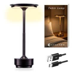 【在庫処分】LED 日本ブランド 北欧風 アンティーク Cercano 3色切り替え コードレス おしゃれ (セルカノ) USB充電 デスクライト (ブラック) 間接照明 テーブルランプ