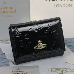 極美品 Vivienne Westwood オーブ 総柄 エナメル 二つ折り財布 ヴィヴィアンウエストウッド Vivienne Westwood 財布 二つ折り