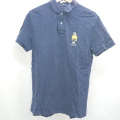 ◇ ⊂ Polo by Ralph Lauren ポロ バイ ラルフローレン ワンポイント刺繍 半袖 ポロシャツ サイズM ネイビー系 メンズ E  【1507250006190】