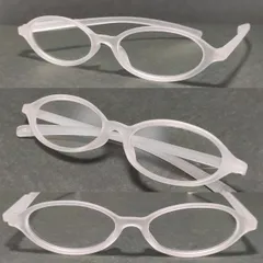 【簡易梱包】在庫処分老眼鏡：クリアー|オーバル  /  クリップ付
