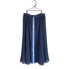RE171 CLAUDIE PIERLOT グローディピエルロ ネイビー プリーツスカート ロング丈スカート 40