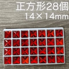 新体操 ラインストーン レオタード 衣装 ガラス 正方形 レッド 赤 28個
