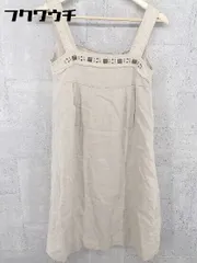 ◇ BALLSEY ボールジー TOMORROWLAND リネン100％ 装飾 膝丈 キャミソール ワンピース サイズ38 ベージュ系 レディース 【中古】 【1002798896857】