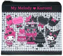 【中古】バッグ マイメロディ＆クロミ(ブラック/チェック/バルーン) フラットポーチ 「Happyくじ My Melody ＆ Kuromi 50th＆20th Anniversaries」 E賞