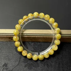 レア EU製 ★黄金タイチンルチル★ブレスレット パワーストーン 天然石B 金運 お守り ギフト  7.8-8.3mm ZB8646