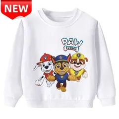 ⭐新品⭐パウパトロール トレーナー キッズ 子供服 キャラクター スウェット 長袖 男の子 女の子 白 ホワイト 100cm 110cm 120cm 130cm アニメ 犬 消防士 警察官 プレゼント カジュアル 通園着 普段着 通学着 かっこいい 可愛い