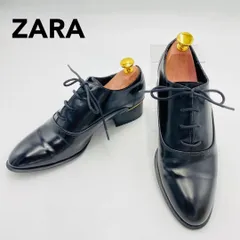 ZARA BASIC ザラ 36 23cm レースアップシューズ オックスフォード エナメル ブラック 黒 ゴールドライン 極美品 希少 人気モデル 定番 通勤 通学 式典 美品 メンテナンス済み マニッシュ トラッド スタイリッシュ hws01926