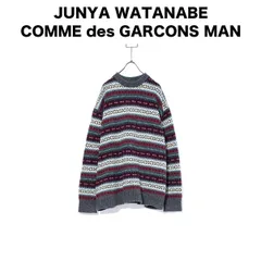 18AW ジュンヤワタナベコムデギャルソンマン 天竺配色ニット 紺×橙 L