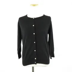ビス ViS サマーニットカーディガン 七分袖 黒 M *A765
