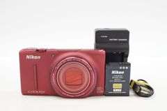 Y77800-1)Nikon Coolpix S9500 レッド 　コンパクトデジタルカメラ