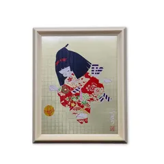 日本のおみやげ 昭和レトロ 人形額(てまり) 0のサムネイル