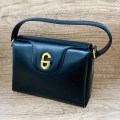 GUCCI オールドグッチ Gロゴ ターンロック レザー ハンドバッグ