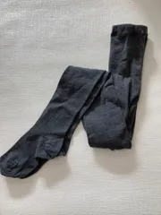 暖かいウール混無地タイツ　MLグレー