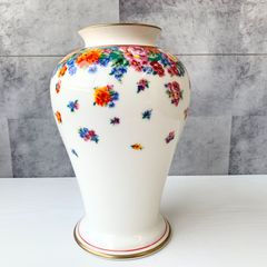 フラワーベース 壺 花瓶 花器 インテリア 花柄 チェルシー柄 白 かわいい レトロ