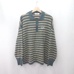 ◇ ⊇ PUBLUX パブリュクス ミドルゲージ 長袖 セーター サイズF グリーン ベージュ レディース E  【1506190011943】