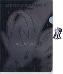 [중고] 상품 세트 메가 뮤 투 Y/메가 뮤 투 X 렌티큘러 클리어 파일 & 스티커 [이치 반 쿠지 Pokemon [메가 신카]] H상