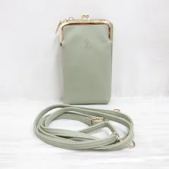 ディーケリー D.KELLY 2WAYショルダー ウォレット 財布 スマホポーチ バッグ グレー系 がま口 フェイクレザー