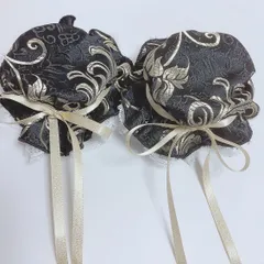 チャイナ　シニヨンキャップ  黒金