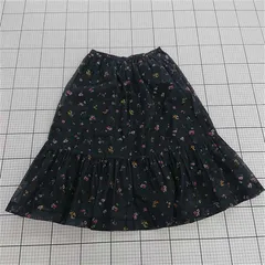 ◇ ⊂ 31 Sons de mode フラワープリント 膝下丈 フレア スカート サイズ38 ブラック系 レディース E  【1509100079897】