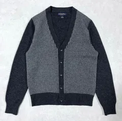 美品 BrooksBrothers ハウンドトゥース ラムウール カーディガン