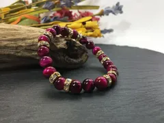 パワーストーン ブレスレット ピンクタイガーアイ  （ゴールド）レディース 女性  数珠ブレス 開運 プレゼント ギフト [20]