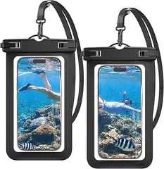 【在庫処分】スマホ 防水ケース 海 【2枚セット&熱圧技術&完全防水】防水 スマホケース IPX8認定 水中・水上で操作できる 良いタッチ感度 指紋認証/顔認証対応 ロックがしやすい サイドボタンが押しやすい ストラップ付き 首掛け 高透過率 7インチ