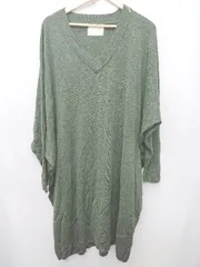 ◇ ⊇ n'Or ノアール 長袖 膝丈 ニットワンピース サイズF ダークグリーン系 レディース P  【1407100015788】
