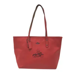 COACH コーチ ×Disney F59357 レザー トートバッグ ミッキーマウス  レッド系  [240101500572]