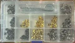 新品　　135組 レザークラフト ボタン 打ち具セット 布革細工 DIY バッグ ベルト 丸形 3サイズ 3種類 6mm 8mm 12mm 穴あけ 収納ケース付き