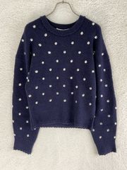 【お値引き交渉大歓迎】未使用 3.1 Phillip Lim　フィリップリム S ネイビー ビジュー付クルーニット