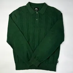 希少 完売品 ステューシー オープン ニット ポロシャツ ライトグリーン S 希少 完売品 ステューシー オープン ニット ポロシャツ ライト