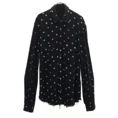 AMIRI アミリ USA製 総柄 長袖 ウエスタンシャツ L 黒 メンズ 古着