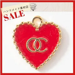 【赤・4個】ハートマーク チャーム ゴールド ジュエリー  デコ パーツ カン付  アパレルチャーム モチーフ  パーツ お洒落 アパレル ゴールド系 素材 資材 アクセサリー製作 デコパーツ