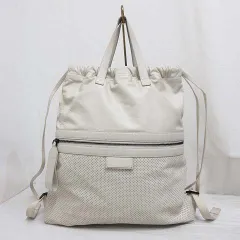 ボッテガヴェネタ BOTTEGA VENETA レッジェーロ リュックサック バックパック パンチング レザー アイボリー バッグ 567222のサムネイル