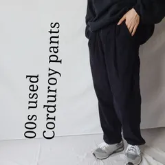 【00s】ツータック コーデュロイパンツ CLUB ROOM フェードブラック