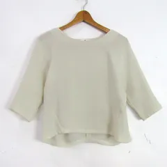 ランバンオンブルー ブラウス 半袖 シャツ トップス 日本製 レディース 38サイズ ホワイト系 LANVIN en Bleu 【中古】