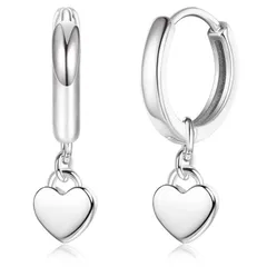 【数量限定】ハートペンダントピアス シンプル ピンクゴールド シルバー925 レディース 金 ゴールド ピアス ピアス 金属アレルギー対応 リングピアス フープピアス つけっぱなし フープピアス 誕生日 プレゼント JeryWe 女性